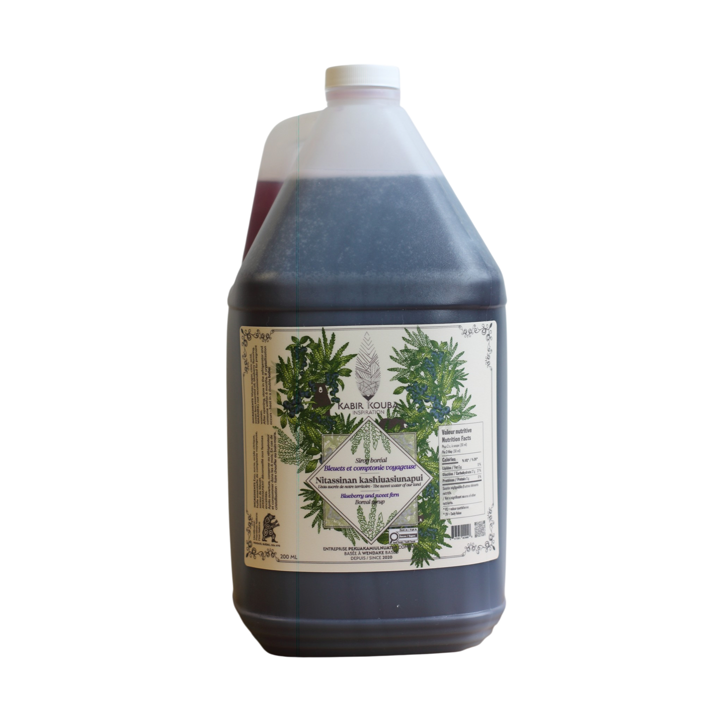 Sirop Boréal Bleuet et Comptonie Voyageuse - 3,75 L